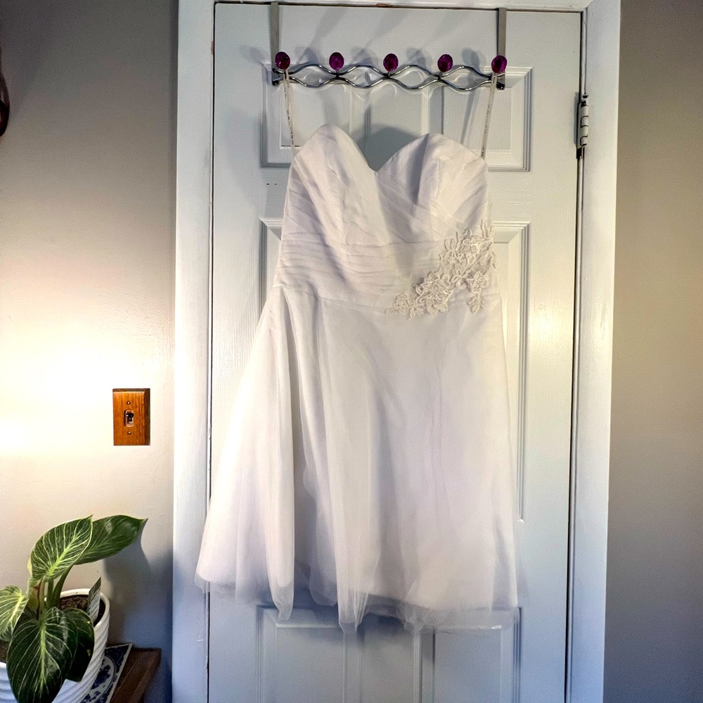 Galina Short Chiffon Wedding Dress Size 16